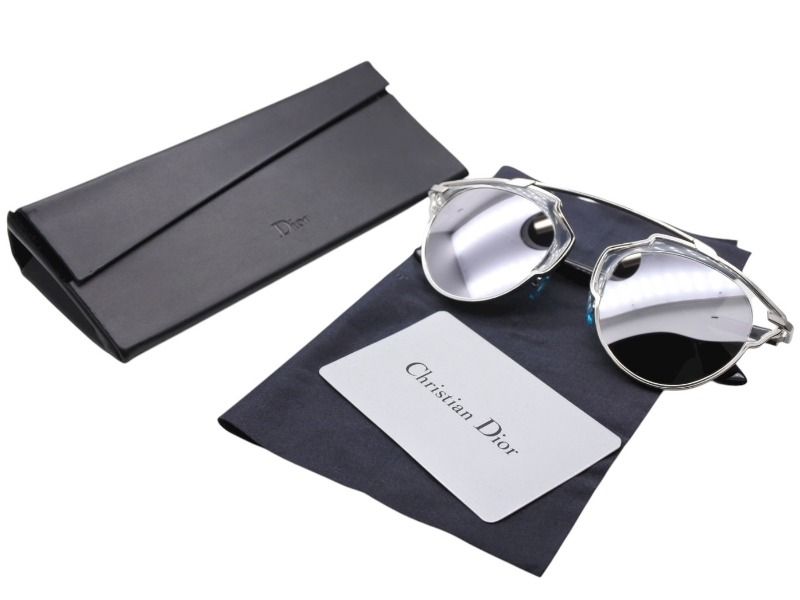 DIOR ディオール サングラス SoReal APPDC シルバーブラックカラー RM601BTUWJ サイズ48□22 140 ミラーレンズ 4b006470
