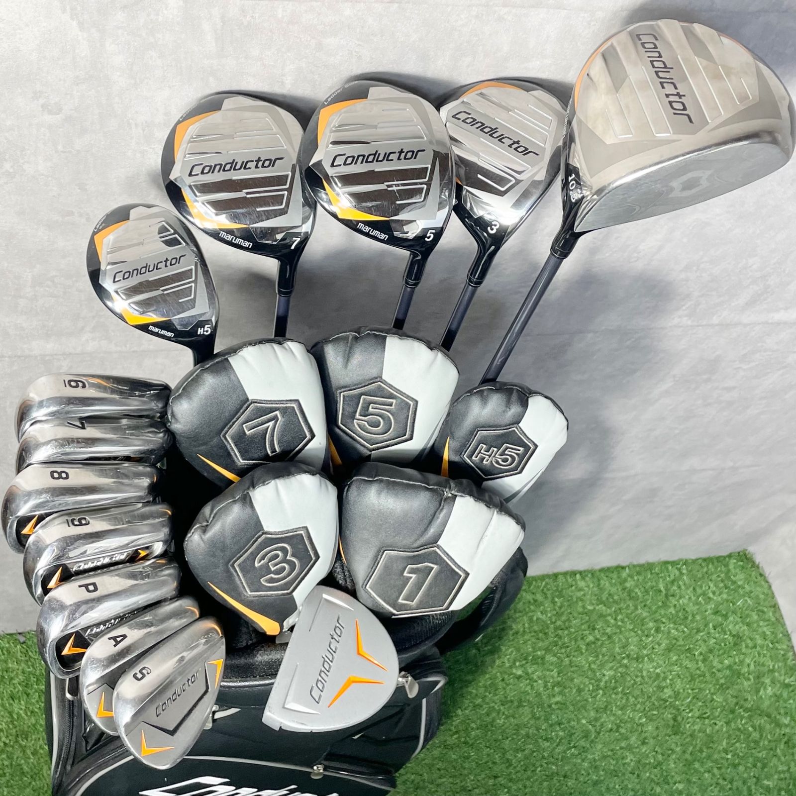maruman conductor マルマン コンダクター 現行モデル ゴルフクラブセット メンズ SR 豪華13本 右 キャディバッグ