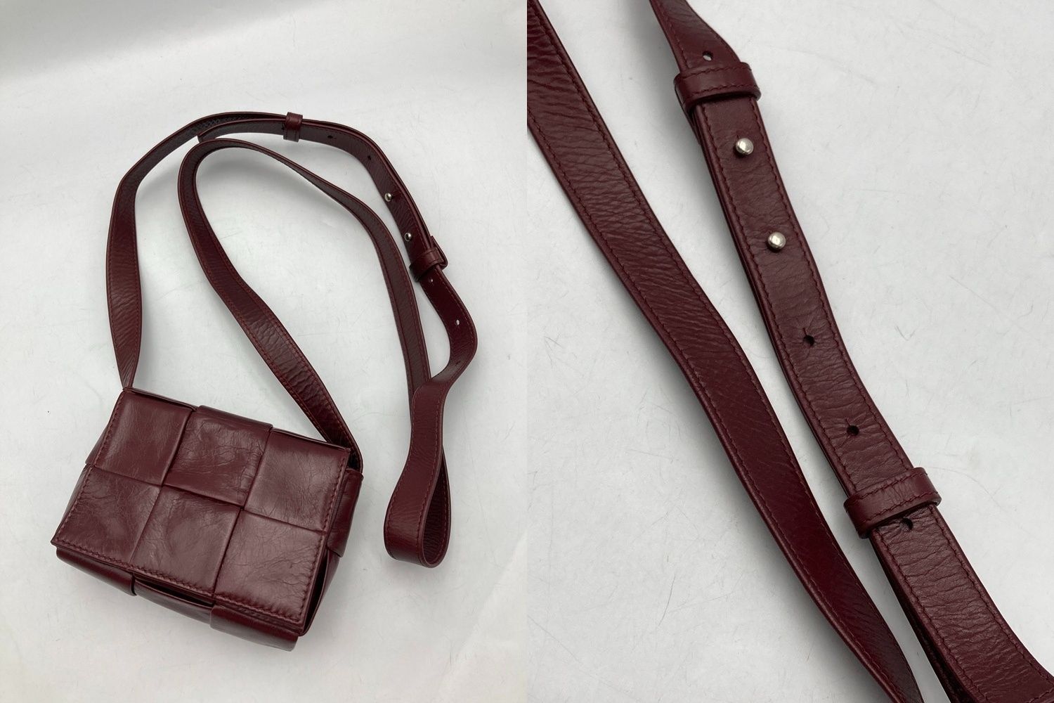 BOTTEGA VENETA CANDY CASSETTE  ボッテガヴェネタ キャンディカセット ショルダーバッグ バーガンディ 中古 D4 BOTTEGA VENETA CANDY CASSETTE ボッテガヴェネタ キャンディカセット