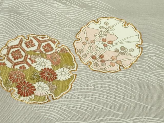 ◾️平安樋口一星作　彩色魚藻文大鉢共箱付きメルカリのみ出品 平和屋本店□極上 訪問着 駒刺繍 立波雪輪花文 潤色地 金彩 逸品