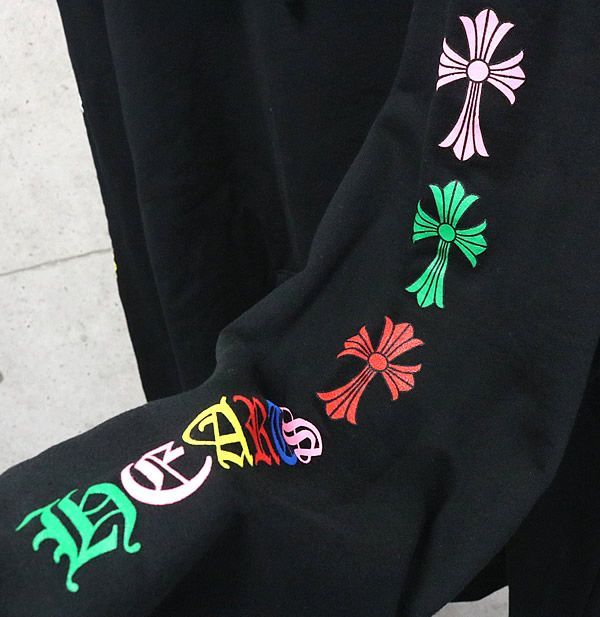 銀座店 SALE クロムハーツ 新品 NEWマルチカラーパーカー 黒 XL