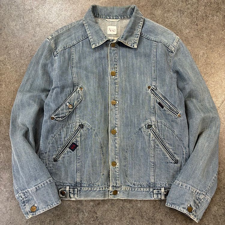 日本製 PAPAS Gimmick Denim Tracker Jacket Cotton/Rinen パパス 