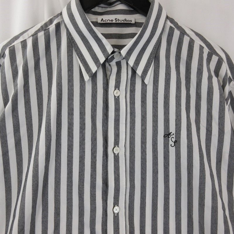 美品 Acne Studios アクネストゥディオズ ストライプボタン