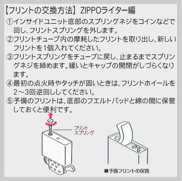 ZIPPO 2個セット　着火石付き