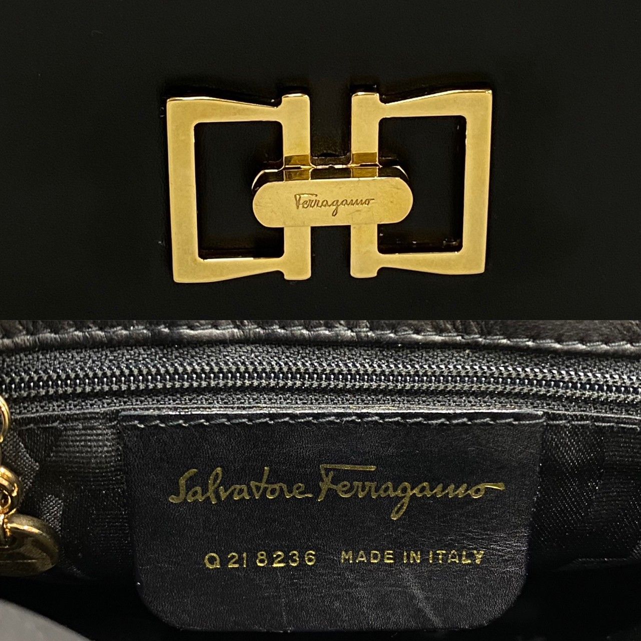 極 美品 Salvatore Ferragamo サルヴァトーレフェラガモ ロゴ 金具