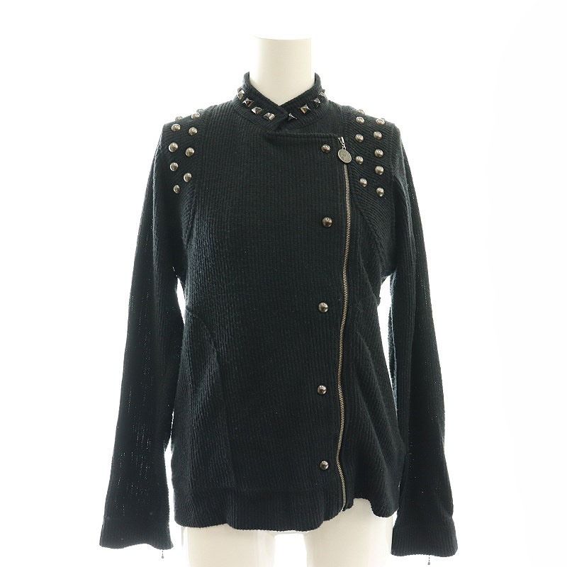 ヒステリックグラマー スタッズ ニット ライダース ジャケット