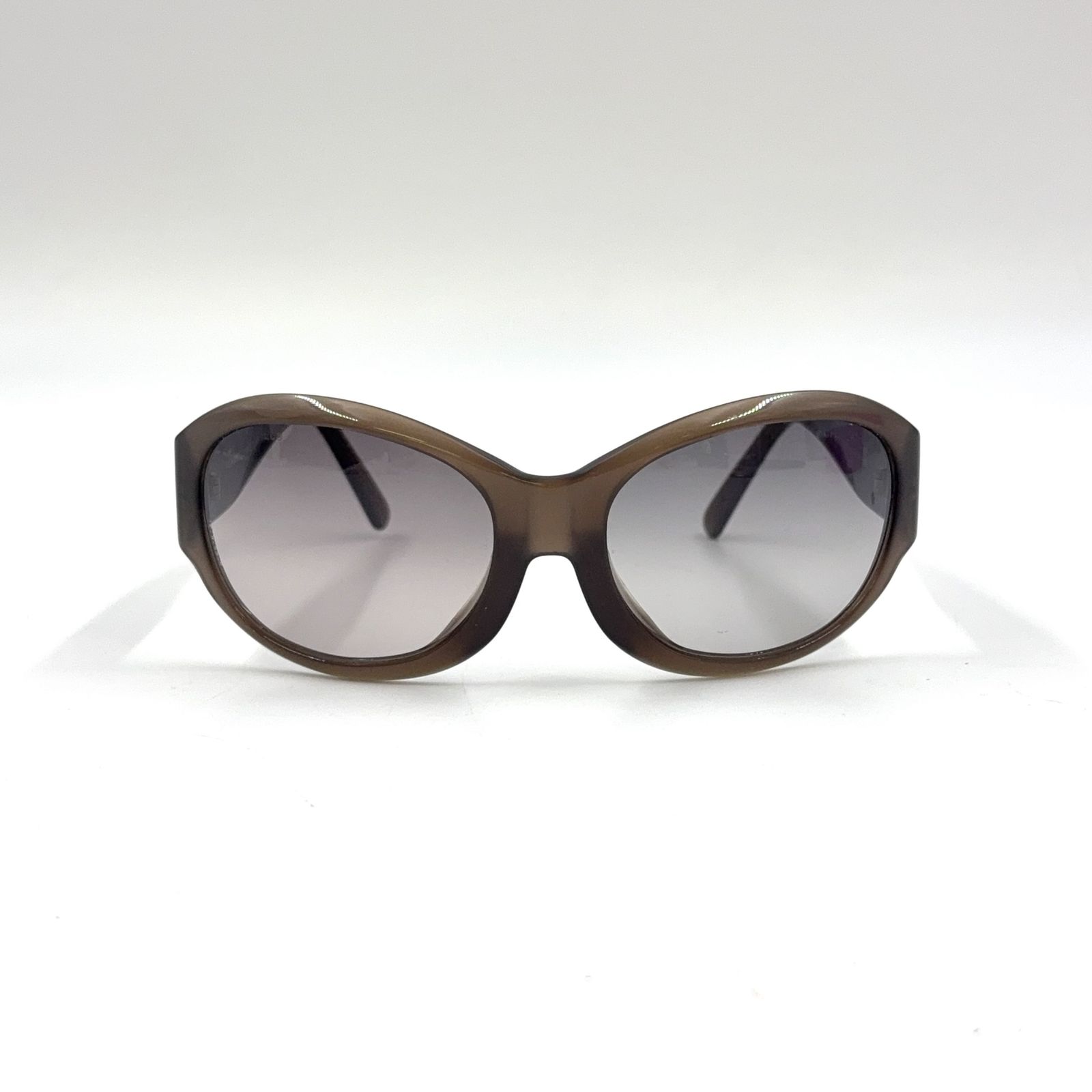 CHANEL ココマーク 61□18 プラスチック ブラウン サングラス シルバー