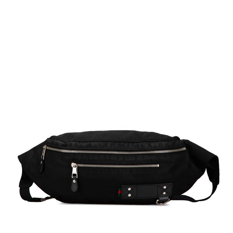 グッチ ウエストバッグ ボディバッグ 246409 ブラック ナイロン レザー レディース GUCCI 1-0205623