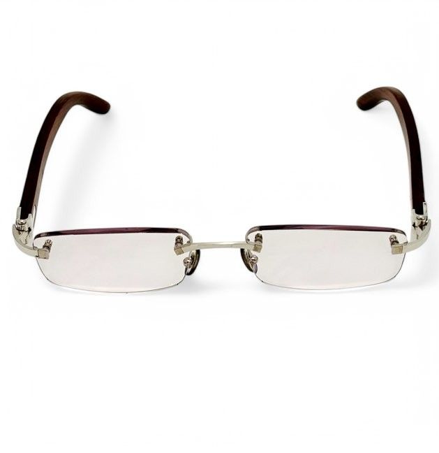 Cartier カルティエ メガネ ウッドテンプル 度入り フルリム