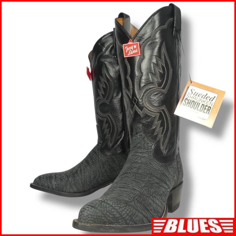 ♥ Tony Lama トニーラマ ウエスタンブーツ 26 黒 6252 スウェード シュランケンショルダー 8D アメリカ製 ウエスタンブーツサイズ26cm一覧←SEULB屋着古← TJ1116