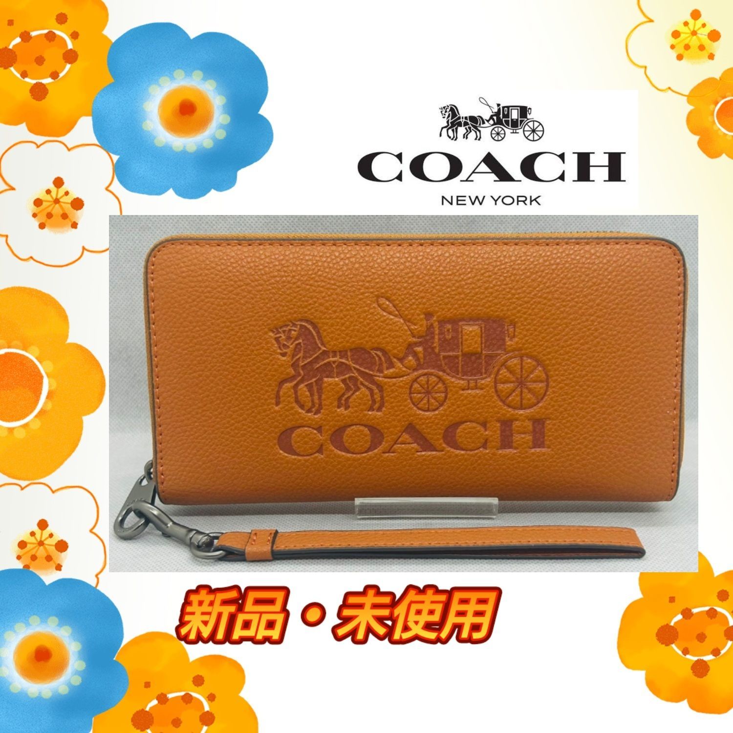 セール中 匿名配送 新品 COACH コーチ 財布 ブラウン 馬車柄 - 小物