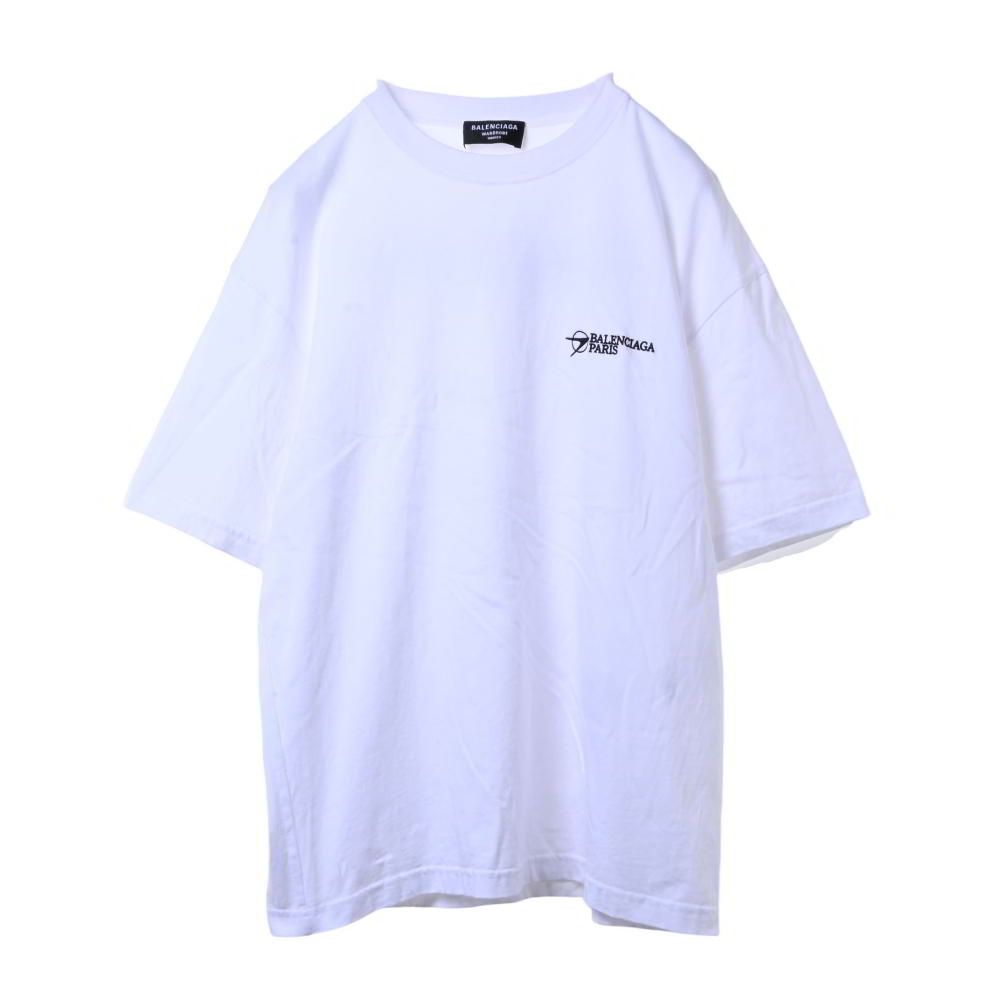 BALENCIAGA ロゴ刺繍 コットン クルーネック Tシャツ