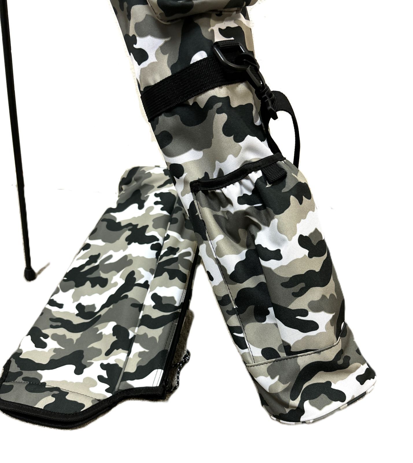 ホワイト・カモフラージュ スタンド式ゴルフバッグ □訳あり□ ゴルフバッグ セルフスタンド式 クラブケース ラバータイプ