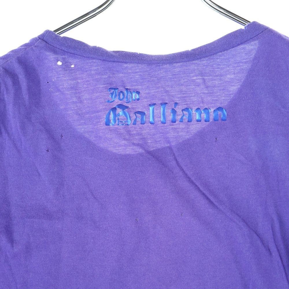 希少‼︎ジョンガリアーノ コンチョ ボタン Tシャツ 後染め イタリア製 S ジョンガリアーノ JOHN GALLIIANO Tシャツ カットソー プリント
