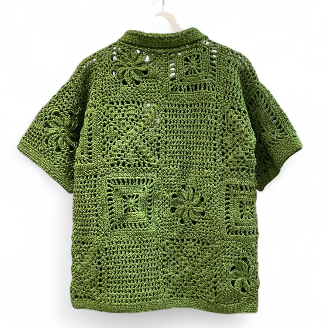 タグ付き 未使用品 M_ エムアンダーバー CROCHET シャツ グリーン 