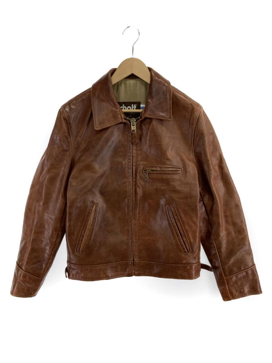 Schott ブラウン レザー ジャケット 36 schott ショット TYPE G-1 レザーフライト ジャケット ブラウン