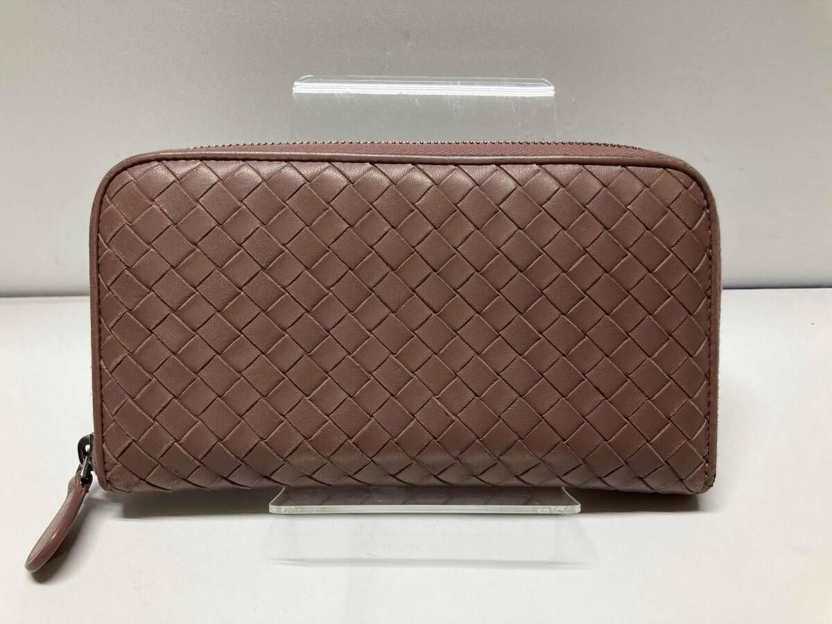 BOTTEGA VENETA ボッテガ ヴェネタ イントレチャート B02421529Z ラウンドファスナー長財布 ピンクベージュ