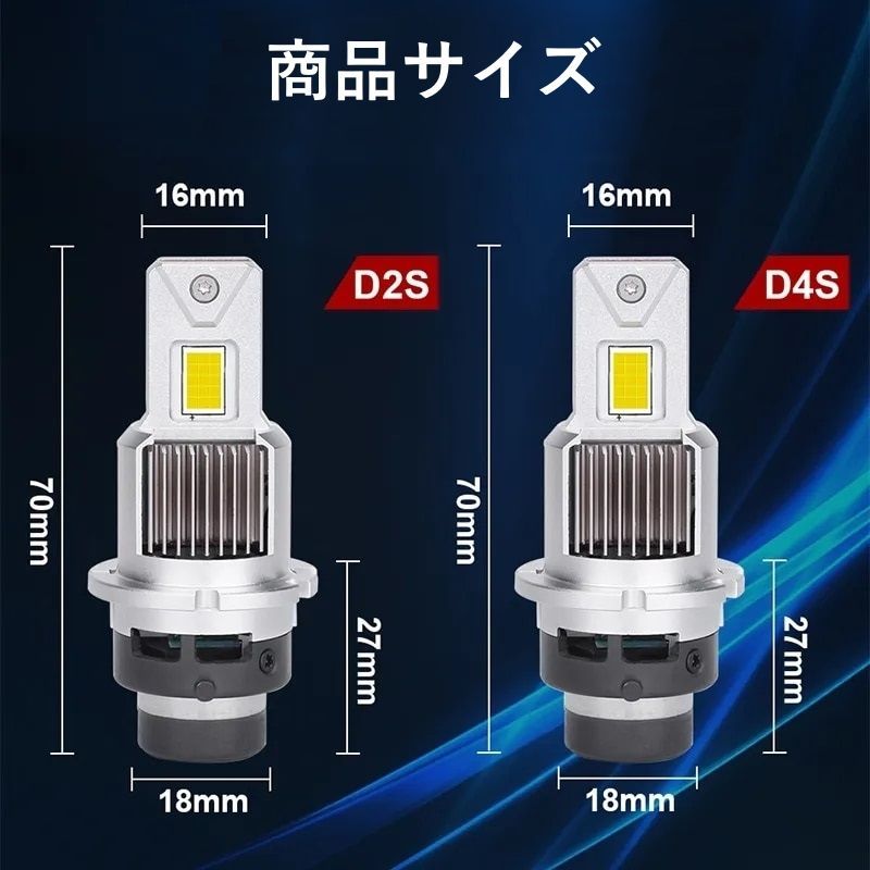 HID変換 LEDヘッドライトバルブ ロービーム シビック EU1 EU2 EU3 EU4 D2R 5ドア H12.9～H15.8 ホンダ  60000lm - メルカリ