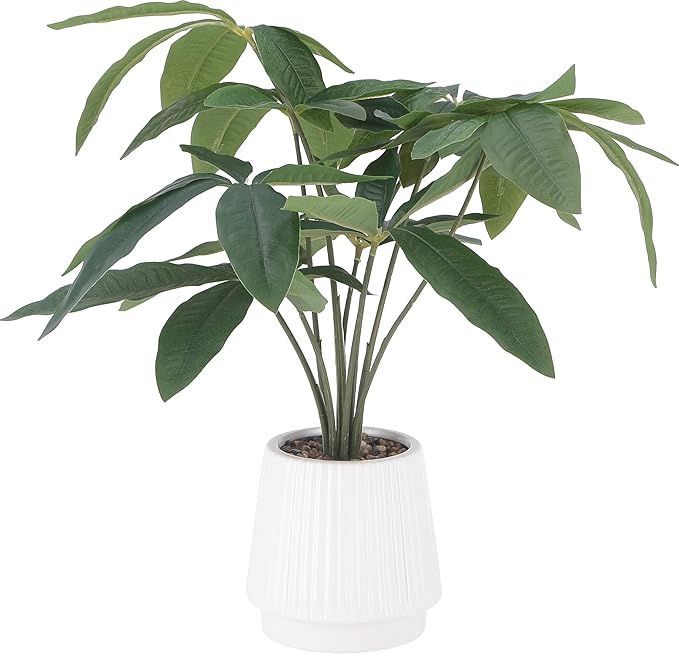 【在庫処分】不二貿易 フェイクグリーン インテリアグリーン 人工観葉植物 幅44×奥行40×高さ43cm パキラ 卓上 セラミックポット ミニ 41128 小型