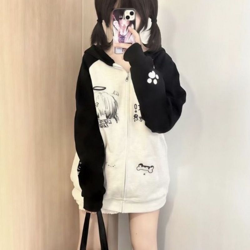 長袖 地雷系 パーカー ファッション 大きいサイズ バックリボン 原宿系 衣装 白 ピンク 黒 オーバーサイズ プルオーバーパーカー ハート かわいい
