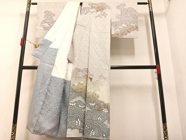 平和屋着物●訪問着　駒刺繍　絞り　花蝶文　暈し染め　金彩　正絹　逸品　未使用　AAAY6321ph 平和屋着物○訪問着 駒刺繍 絞り 花蝶文 暈し染め 金彩 正絹 逸品 未