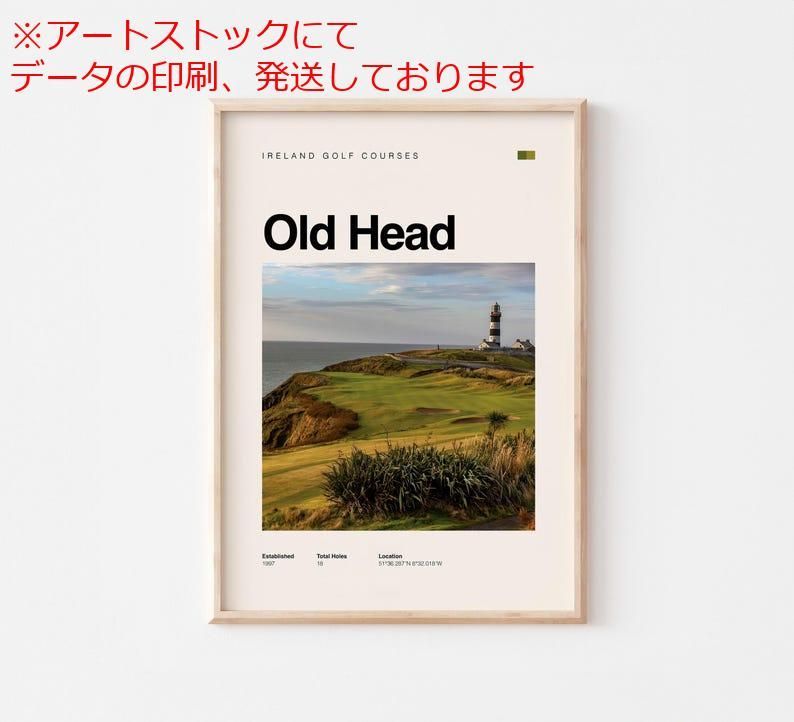 mz ポスター A1 サイズ (~A4まで対応可) オールドヘッドゴルフポスター ミニマリスト旅行ポスター