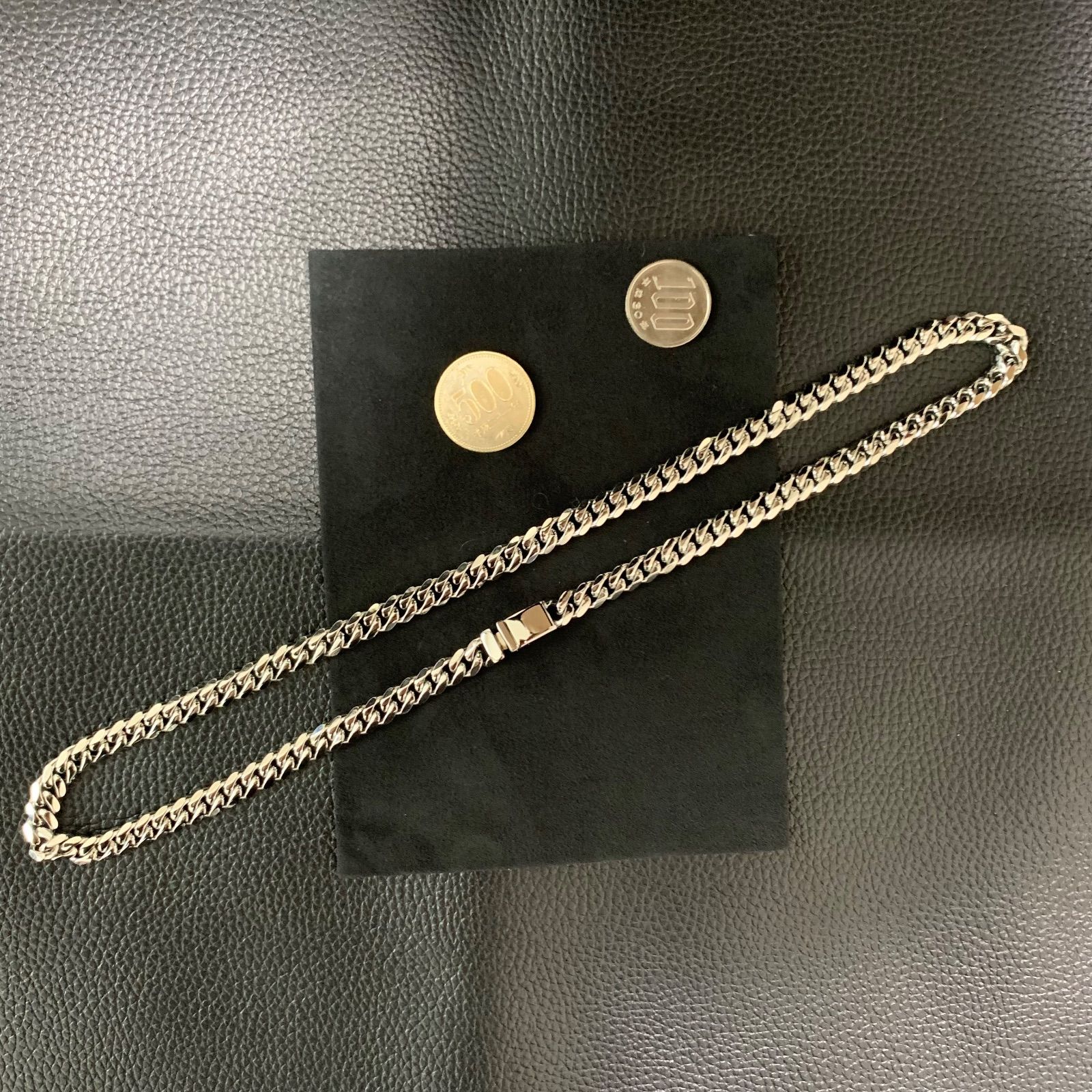 美品 特別製 シルバー925 喜平 マイアミ チェーン メンズ ネックレス 8 
