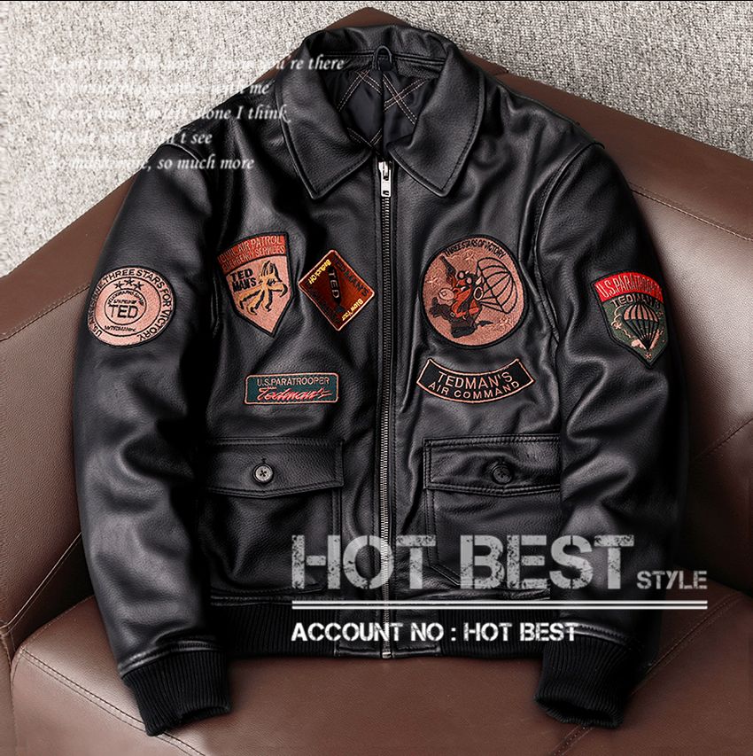 上質　メンズ　レザー　ジャケット　シープスキン　羊革　刺繍　キルティング　中綿　　復刻40’s アビエイタースタイル 上質 メンズ レザー ジャケット シープスキン 羊革 刺繍 キルティング