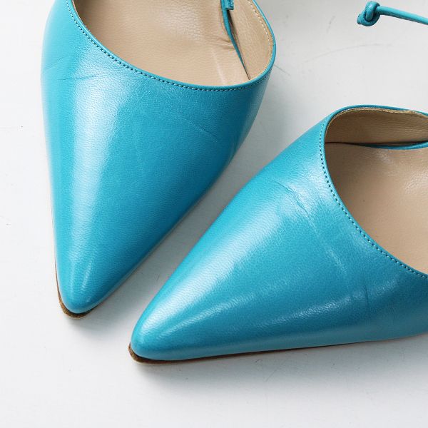 17,179円【試着のみ】MANOLO BLAHNIK　マノロブラニク　ターコイズ　ミュール