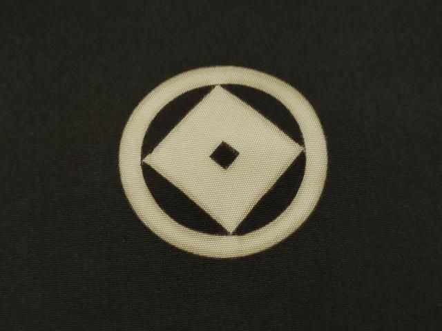  平和屋着物●男性 黒紋付 長羽織セット 正絹 ck 着物 着物 浴衣