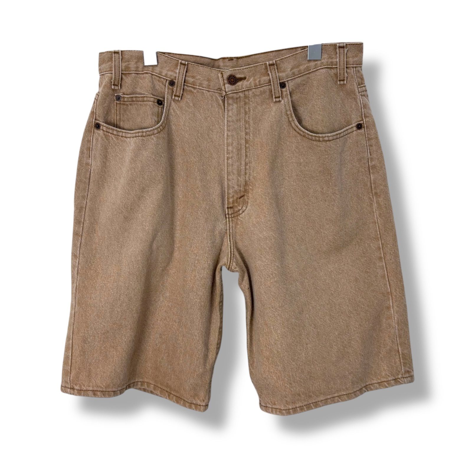 90s ARIZONA JEAN Brown Denim Shorts 34 90年代 アリゾナジーンズ ブラウンデニム 先染め ショーツ 短パン バギーデニム アメリカ製