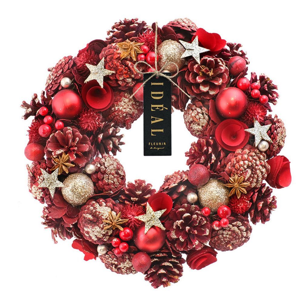 ☆ スターリーレッド ☆ ナチュラルリース L リース 玄関 Lサイズ