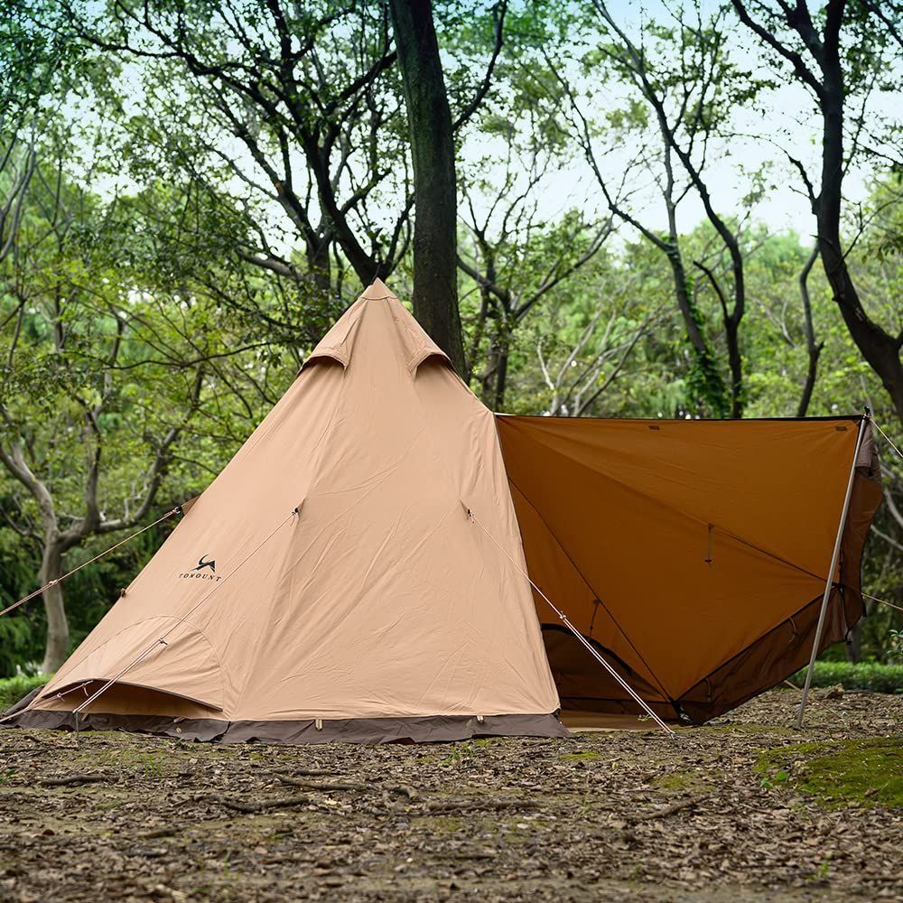 カーキ TOMOUNT ワンポールテント TC ソロ テント 2.1m高さ 薪ストーブ使用可 簡単設営 撥水 通気 遮光 多機能 キャンプ用（カーキ色）  - メルカリ