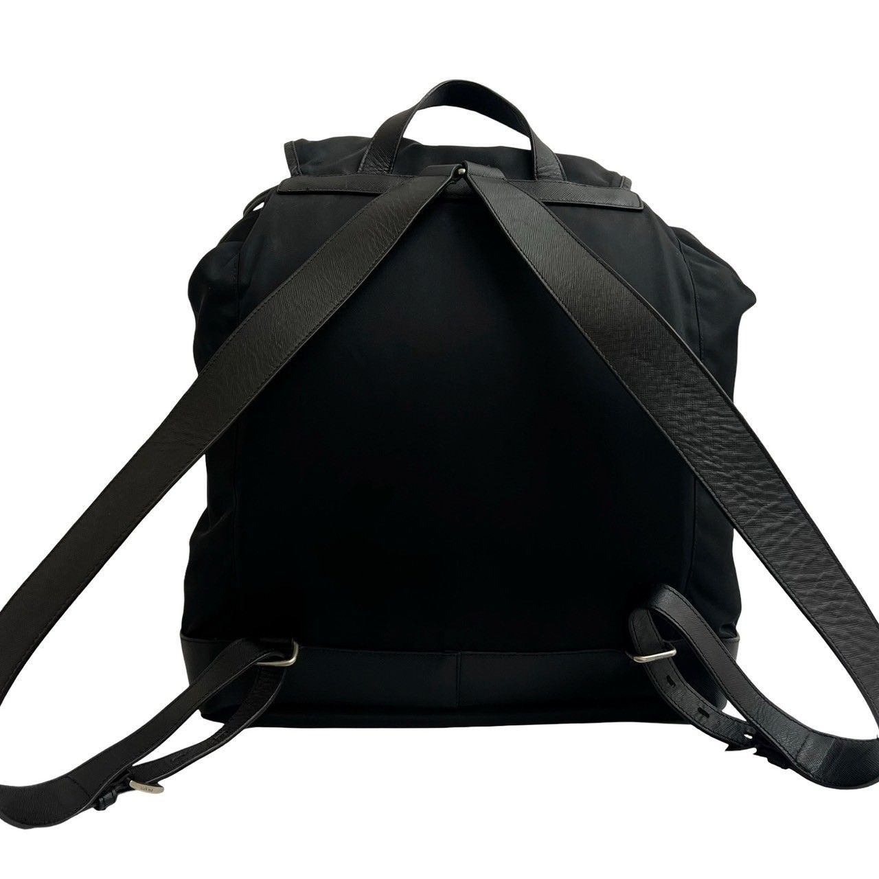 極 美品 希少品 PRADA プラダ 三角ロゴ 金具 ナイロン サフィアーノ