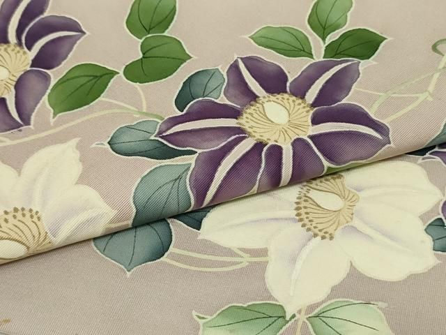 平和屋着物●塩瀬　九寸名古屋帯　作家物　手描き　草花文　正絹　逸品　CABE3649dy 平和屋着物○塩瀬 九寸名古屋帯 作家物 手描き 草花文 正絹 逸品