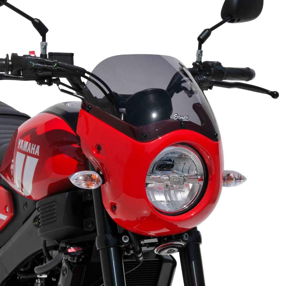 ERMAX / アルマックス フロントカウル カフェレーサー （ブラック）ウインドシールド（スモーク）付 Yamaha　XSR 125 2022-2024 | 0902Z03-58