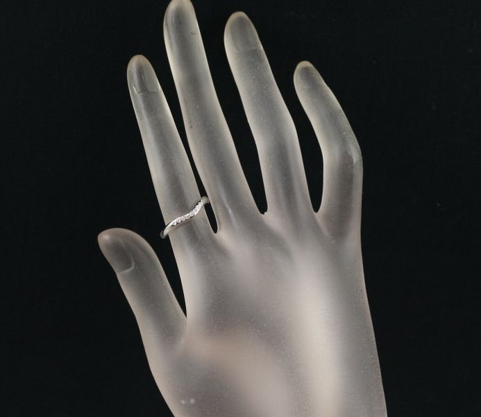 TIFFANY ティファニー カーブド バンド リング 9.5号 極美品 ティファニー リング ダイヤ ダイヤモンド カーブドバンド 9P