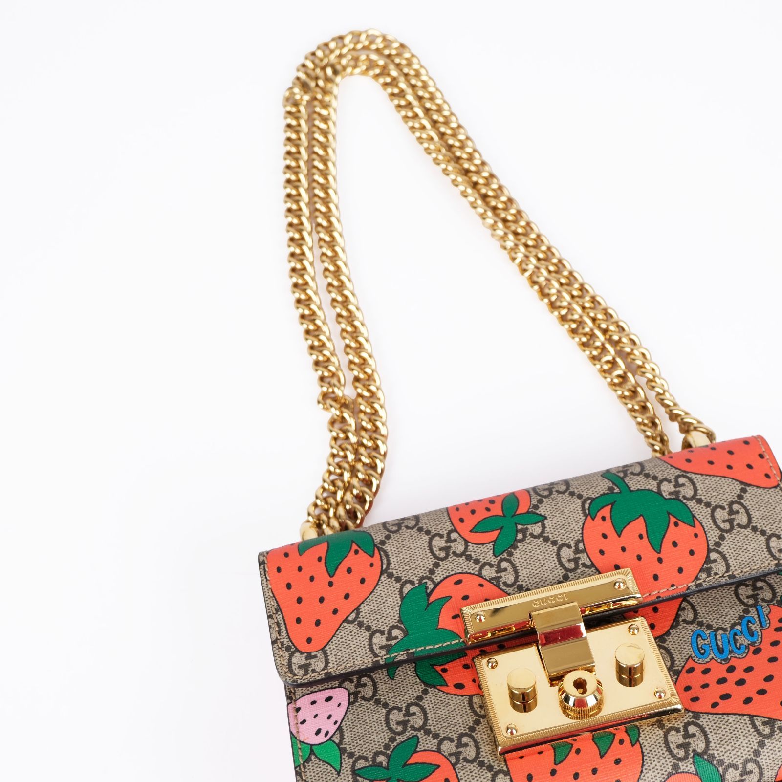 美品 グッチ いちご ストロベリー ショルダーバッグ GGスプリーム 希少 