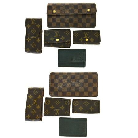【中古】 5点セット ルイヴィトン LOUIS VUITTON 6連 4連 キーケース 二つ折り 長財布 シガレットケース モノグラム タイガ レザー 60BM793