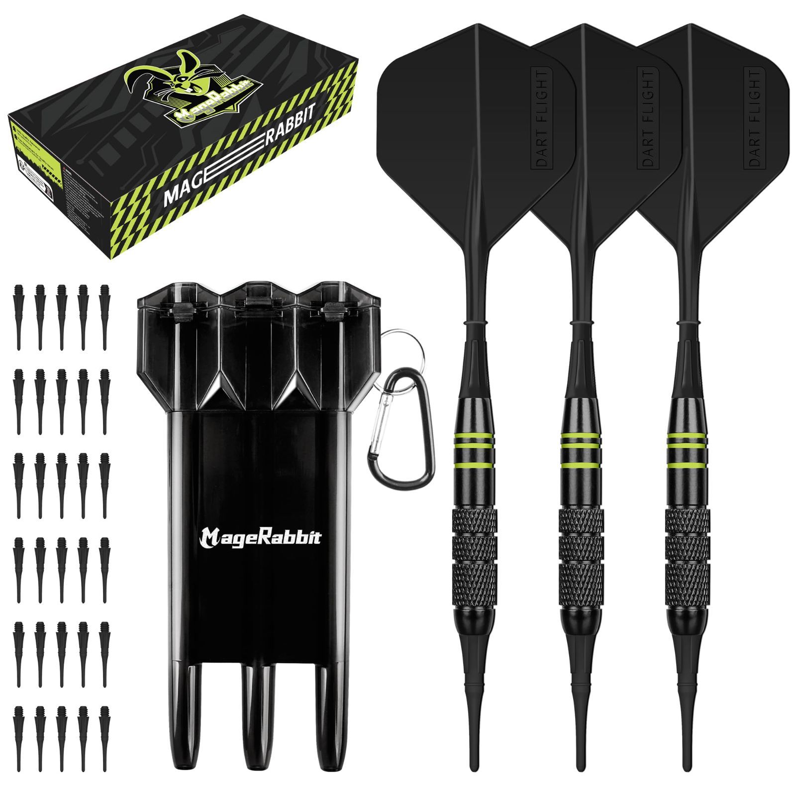 MageRabbitプラスチックチップダーツ18g、銅素材のダーツ3本と