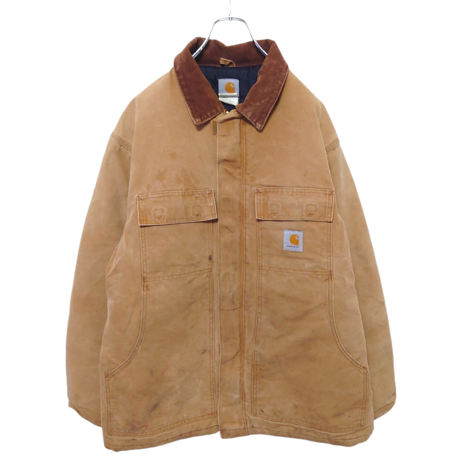e*e様 Carhartt コーデュロイ襟ジャケット Carhartt カーハート 襟コーデュロイ ダック生地 シャツ