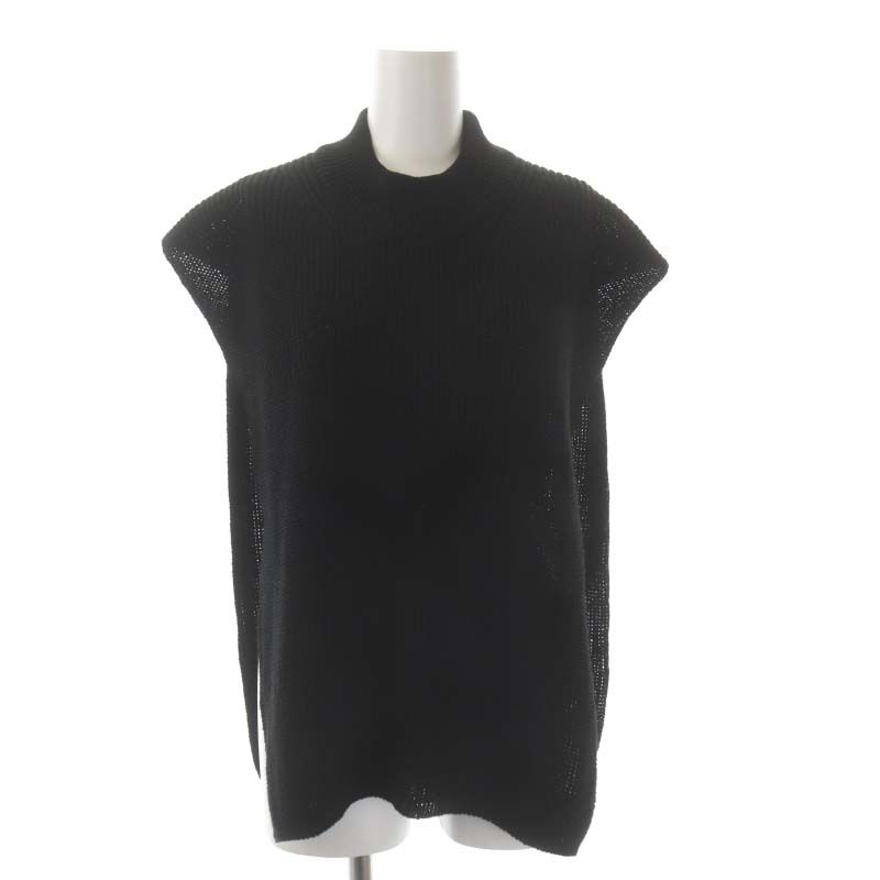 マーカウェア MARKA WARE 22SS MOCK NECK VEST リネン混 ベスト ニット ハイネック 1 黒 ブラック AM AD OS