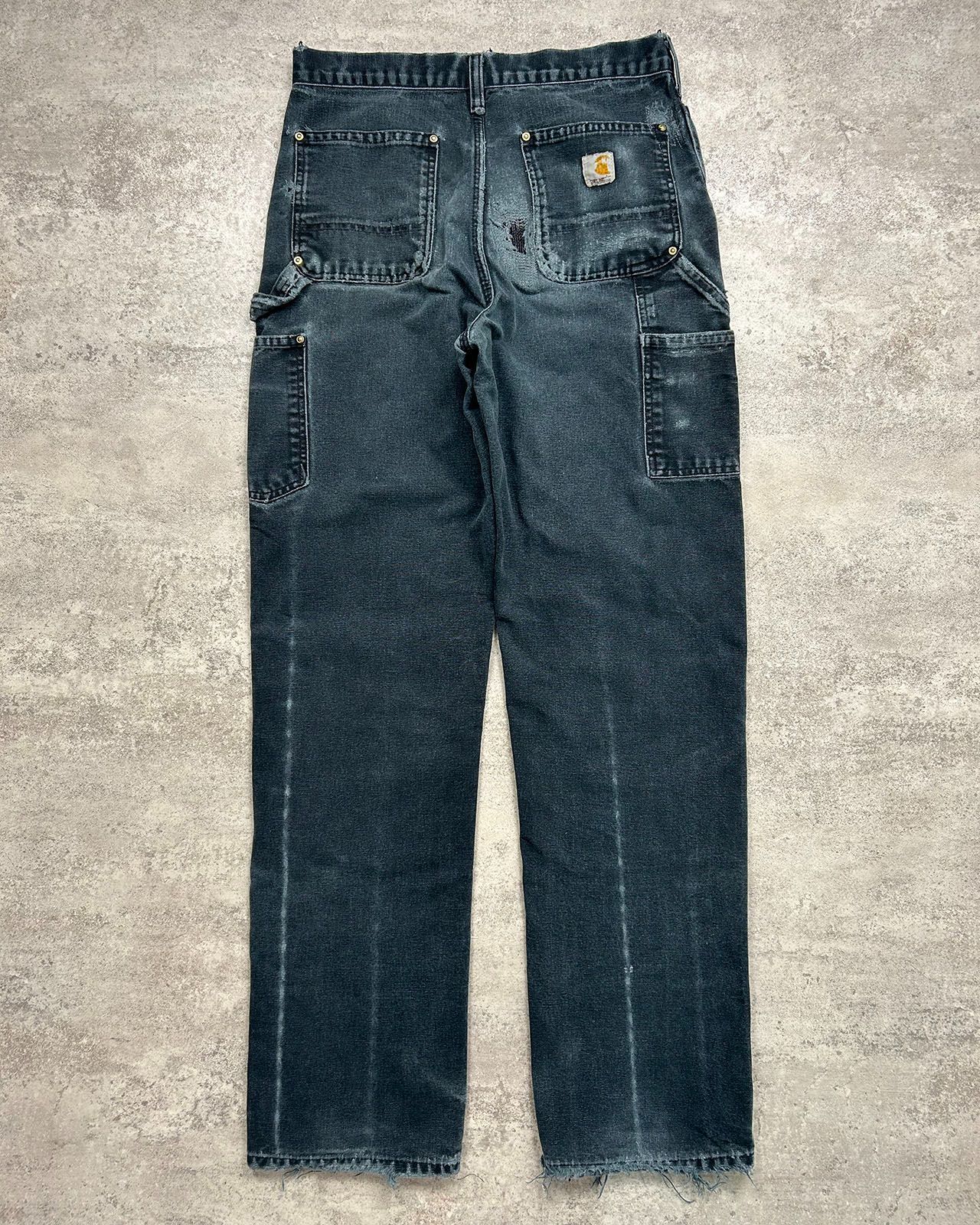 【神サイズ】34×30 カーハート ダブルニー ペインターパンツ 黒 フェード Carhartt カーハート ダブルニーペインターパンツ ブラック 極上