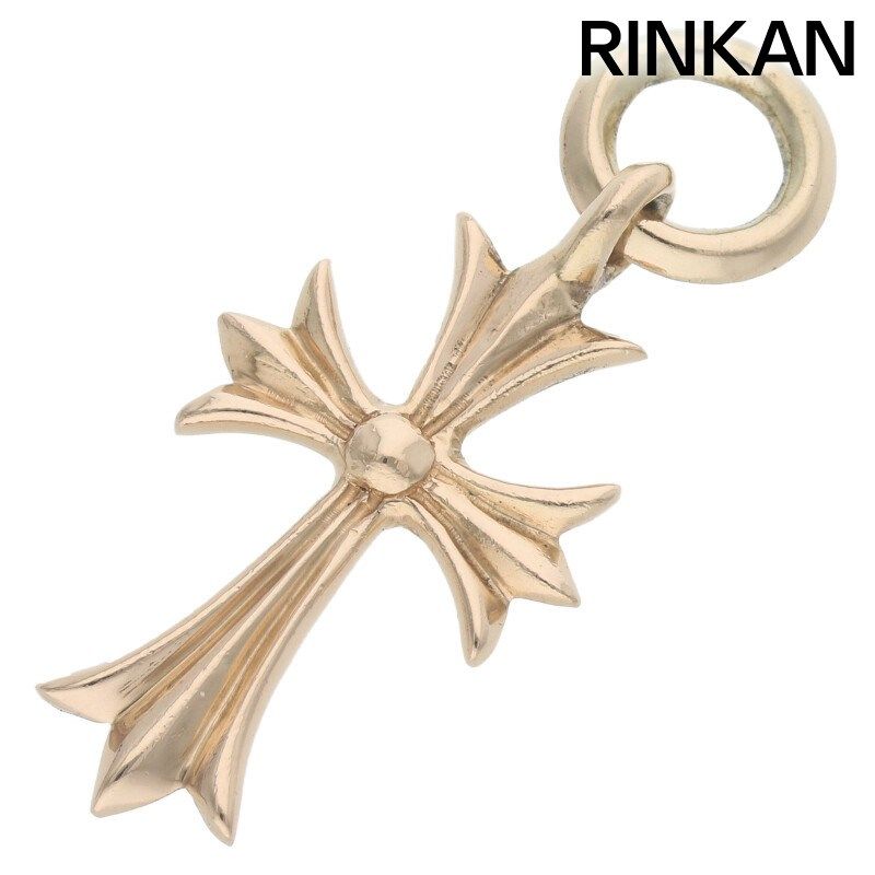 クロムハーツ  22K TINY CH CROSS/タイニーCHクロス チャーム/ゴールドネックレストップ メンズ