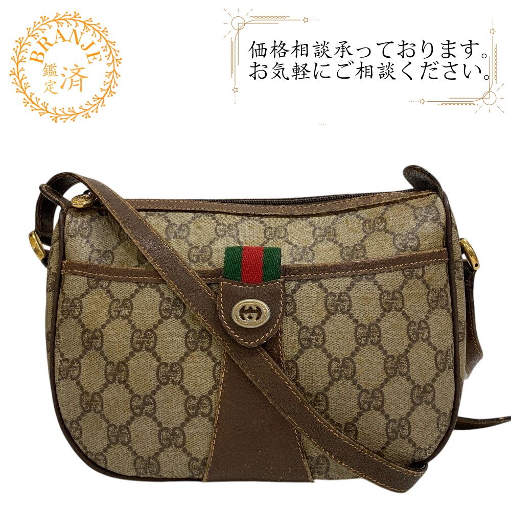 訳あり)オールドグッチ GG柄 モノグラム シェリー ショルダーバッグ ブラウン GUCCI グッチ オールドグッチ OLD バッグ ショルダーバッグ