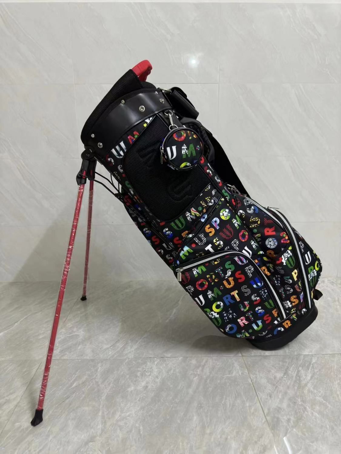 M.U SPORTS キャスター4個付きゴルフバッグ ブラック MU SPORTS ゴルフ