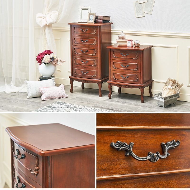 アンティーク風 猫脚チェスト3段 幅52cm Kitty Brow キティブラウン