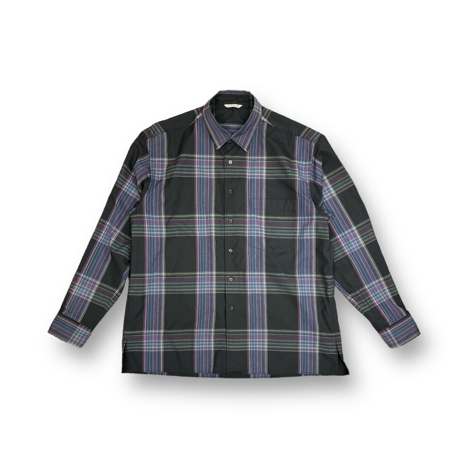 AURALEE 19AW SUPER LIGHT WOOL CHECK SHIRTS スーパーライトウールチェックシャツ ロングスリーブ オーラリー  A9AS01LC ブラック 4 73654A6 - メルカリ