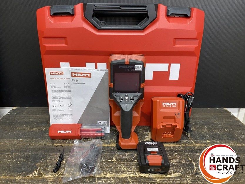 ● HILTI ヒルティ PS85 ウォールスキャナー 探査深さ 200mm バッテリー 10.8V|3.95Ah ×1 充電器 ケース付 実使用1回のみ