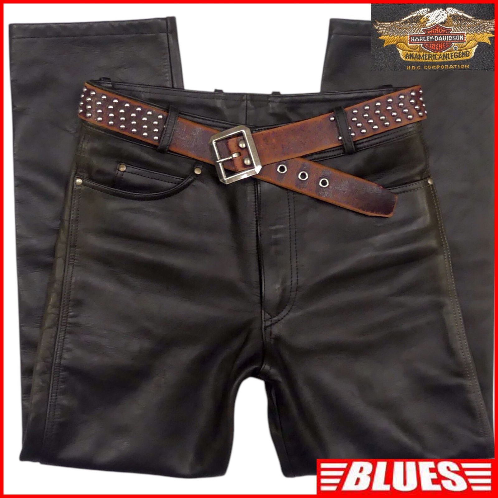 HARLEY DAVIDSON ハーレーダビッドソンレザーパンツ 本革 ヴィンテージ